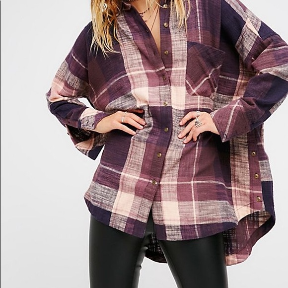 Free People Oversized Fannel - Picture 2 of 2